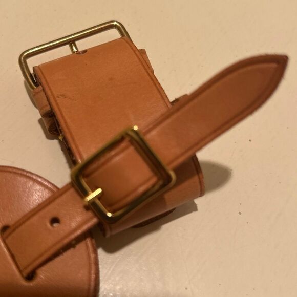 Louis Vuitton Luggage Tag Attachment Belt Cognac Brown Leather Adjustable LV - Picture 6 of 8